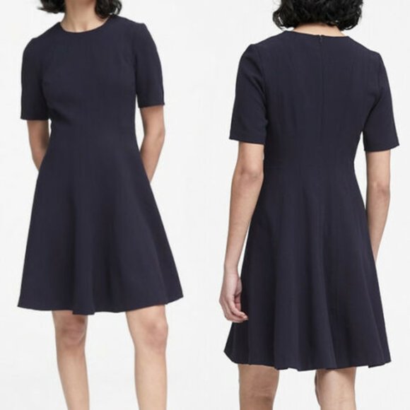 banana republic paneled fit and flare dress